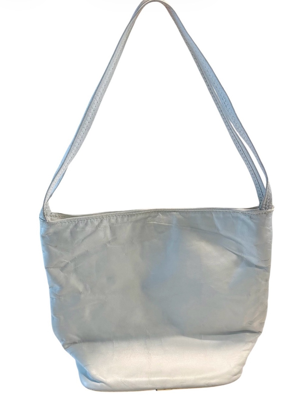 White Leather Multicolor Patchwork Shoulder Bag with Gold Stud Details - Picture 5 of 6